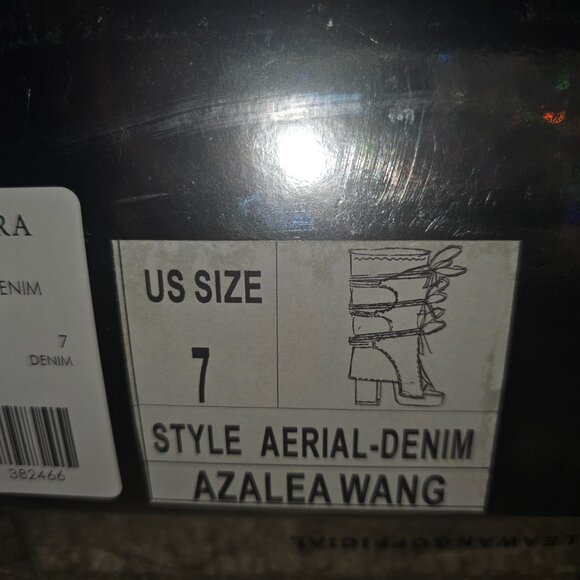 AZALEA WANG AERIAL BLUE DENIM WASHED SANDAL 7.5 NIB - Picture 5 of 7